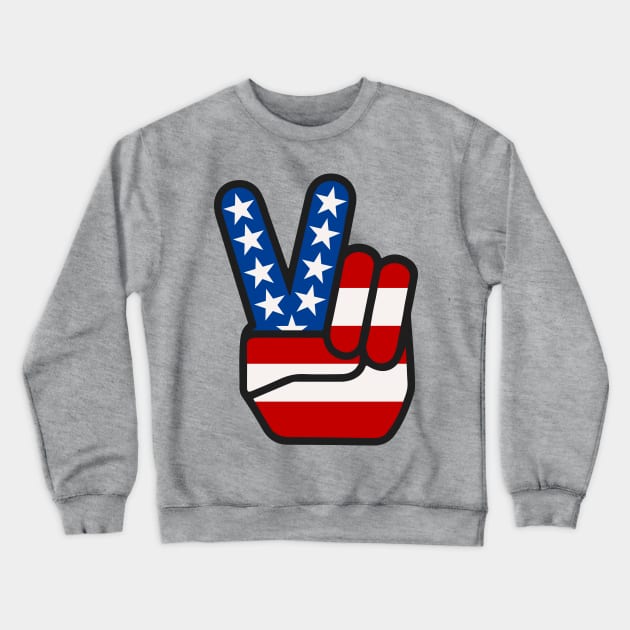 Stars and Stripes Peace Sign Crewneck Sweatshirt by n23tees